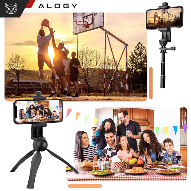 Alogy Uchwyt mocowanie adapter 360 na telefon do statywu selfie stick 1/4 czarny