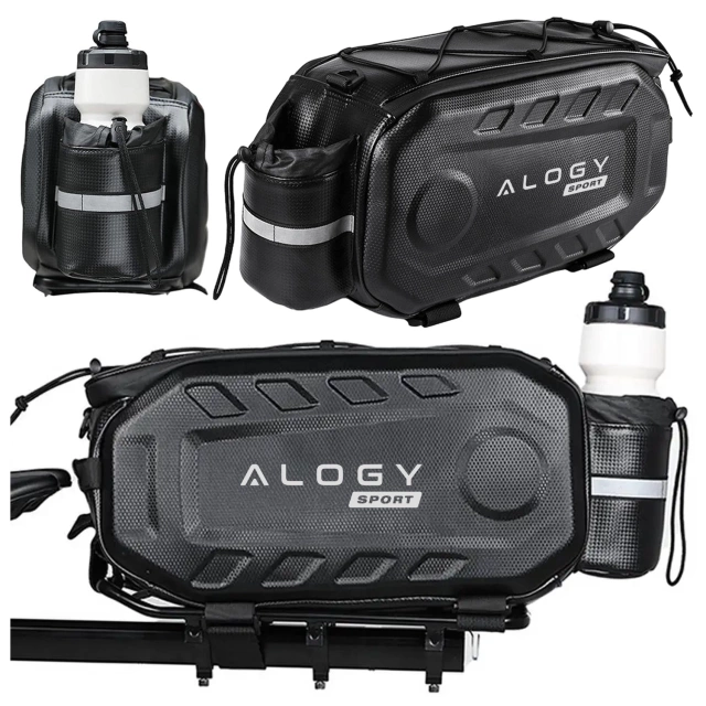 Torba sakwa rowerowa na bagażnik 17l kufer tylna wodoodporna czarna Alogy Sport RoadGear™ Czarna
