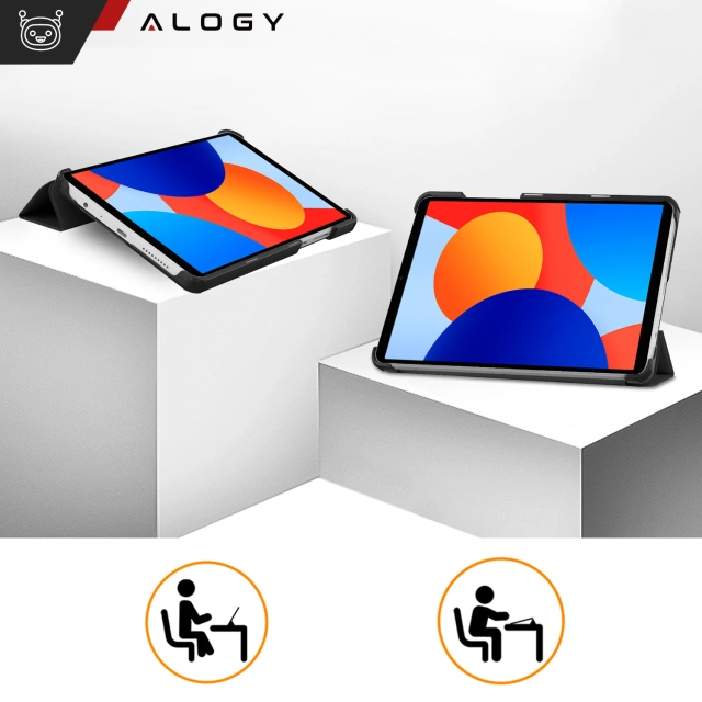 Etui ochronne do Redmi Pad SE 8.7" 4G Alogy Book Cover Case obudowa na tablet Czarne + Szkło i rysik