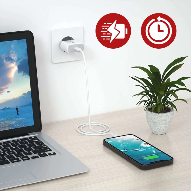 Alogy Ładowarka sieciowa szybka USB-C PD 20W + Kabel Lightning do iPhone 1m Biały