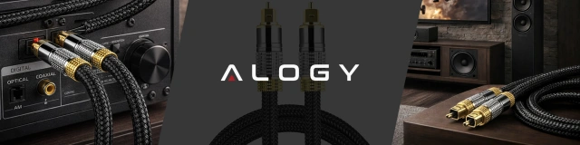 Kabel optyczny cyfrowy Audio 1.8m – krystaliczny dźwięk bez szumów i zakłóceń, pozłacane końcówki, nylonowy oplot 6.0 mm do TV i PC – Alogy OptiSound™ Czarny