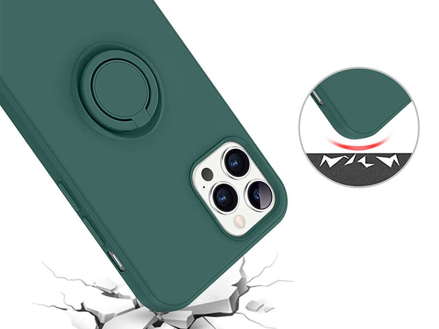 Alogy Etui silikonowe na telefon Ring Ultra Slim do iPhone 12 Pro Max 6.7 Zielone