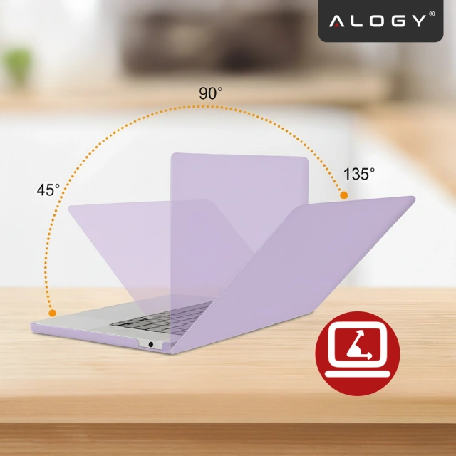 Etui do Apple Macbook Air 13.6 2022-2025 (M2/M3/M4) – elastyczna, matowa obudowa ochronna, lekka i odporna – Alogy AirGuard™ Fioletowy