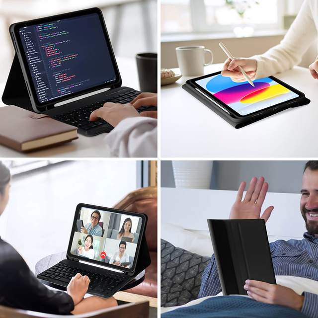 Alogy Etui z klawiatura bezprzewodowa Keyboard Case z miejscem na rysik do Apple iPad 10.9 2022 Czarne