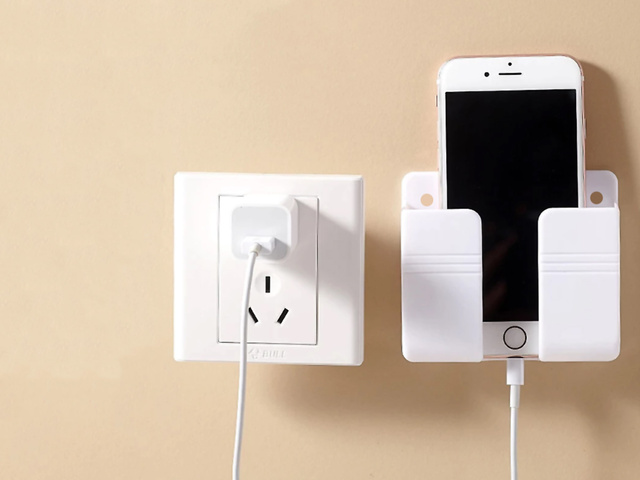 Alogy Uchwyt na ścianę do telefonu stojak na telefon hak do ładowania Biały