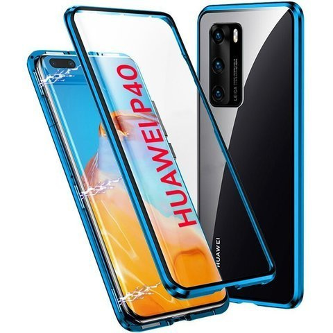 Etui na telefon magnetyczne Dr.Fit szklane do Huawei P40 Niebieskie
