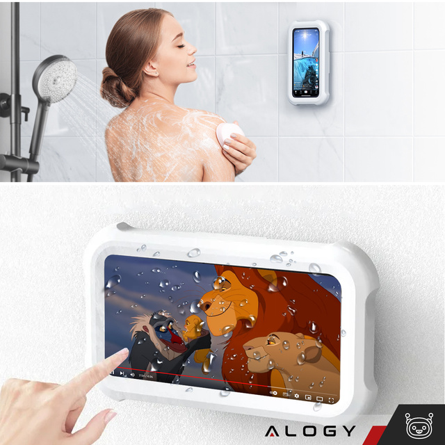 Alogy Waterproof Case Etui wodoodporne na telefon 4-7" pod prysznic Uchwyt futerał podstawka Białe