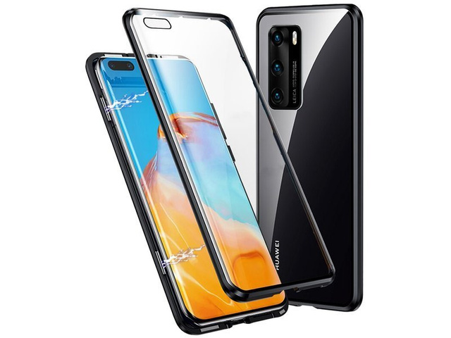Etui na telefon magnetyczne Dr.Fit szklane do Huawei P40 Czarne