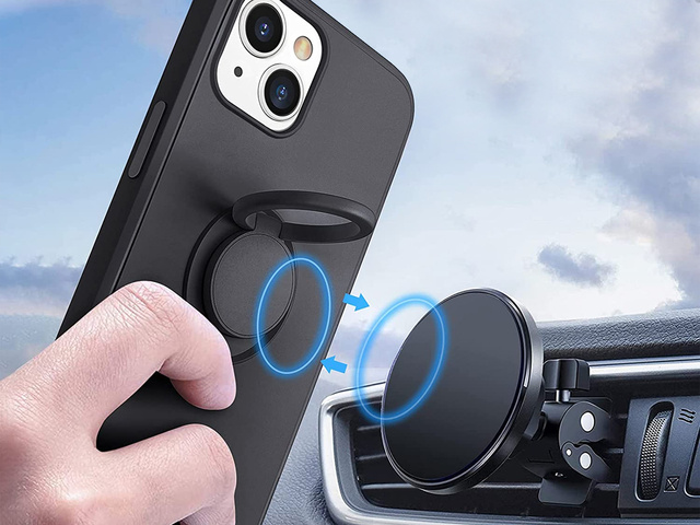 Alogy Etui silikonowe na telefon Ring Ultra Slim do Apple iPhone 13 Mini Czarne