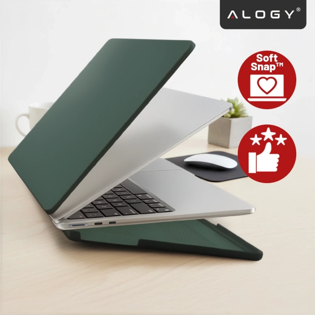 Etui do Apple Macbook Air 13.6 2022-2025 (M2/M3/M4) – elastyczna, matowa obudowa ochronna, lekka i odporna – Alogy AirGuard™ Zielony