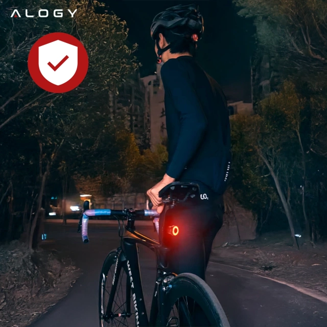 Lampka rowerowa SMART tylna Alogy RedLine R na tył roweru oświetlenie LED światełko światło tylnie czerwona reakcja na hamowanie inteligentna wodoodporna