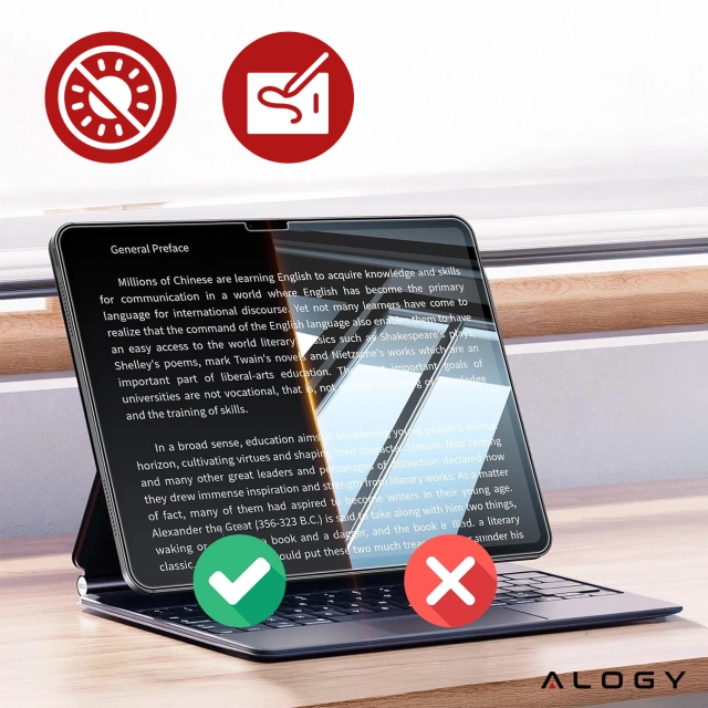 Matowe Szkło hartowane do Apple iPad 10.9 2022/2025 10/11 GEN Alogy Matte Paper-Like Screen Protector z zestawem montażowym