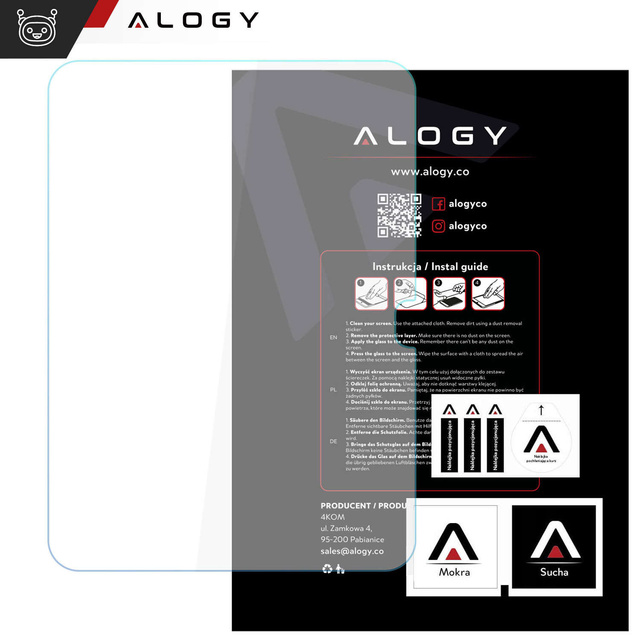 Etui ochronne z klawiaturą Alogy case z miejscem na rysik klawiatura bezprzewodowa do Apple iPad 11 2025 / iPad 10.9 2022 niebieskie + szkło