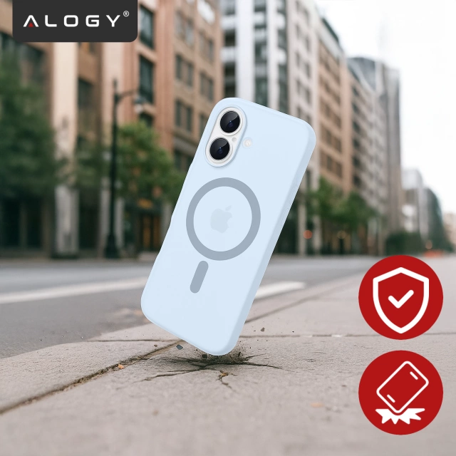 Etui do Apple iPhone 17 – matowa obudowa do MagSafe z ochroną obiektywu, smukłe i odporne na zarysowania, idealne dopasowanie – Alogy Skinny MatteCase™ Mist Blue