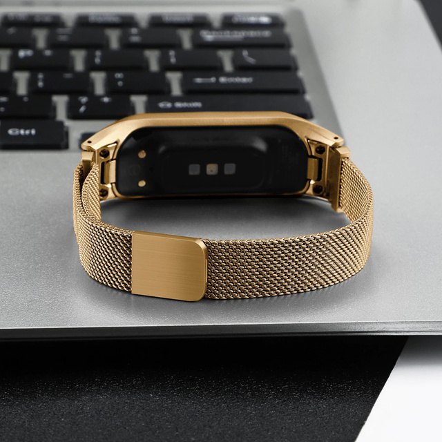 Alogy Bransoleta Milanese pasek stal nierdzewna do Samsung Galaxy Fit 2 SM-R220 Złota