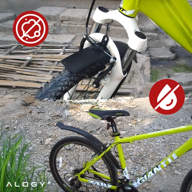 Błotniki rowerowe zestaw przód i tył komplet Alogy BikeShield Set wachlarze uniwersalne Błotnik rowerowy Czarne