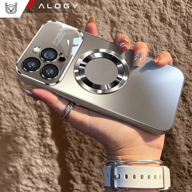 Etui do Apple iPhone 16 Pro Max obudowa Alogy MagSafe LuxeShield™ Case z ochroną obiektywów do MagSafe Titanium + Szkło hartowane