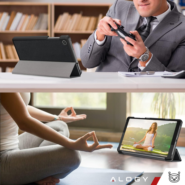 Alogy Etui do Lenovo Tab M8 4gen. TB300XU TB300FU Book Cover Case obudowa ochronne Czarne