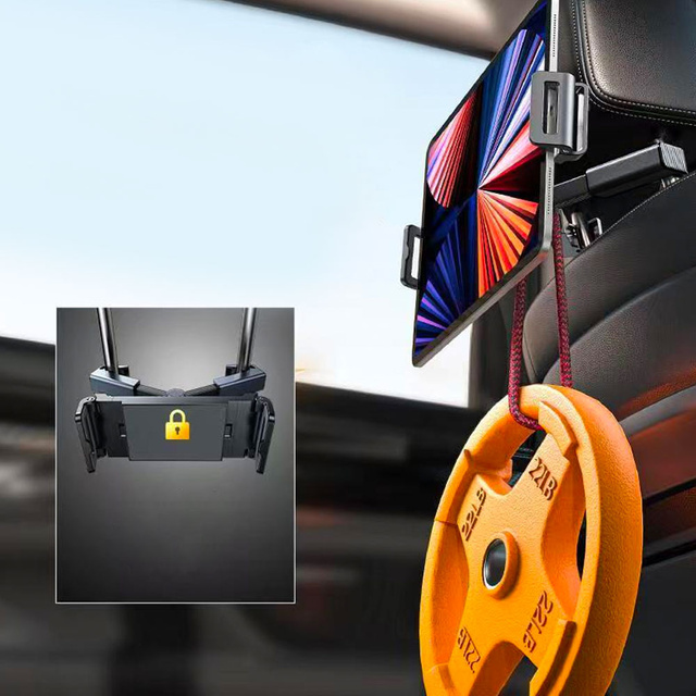 Alogy Uchwyt do samochodu na telefon/ tablet 4.7-12.9" Car Headrest Holder na zagłówek czarny