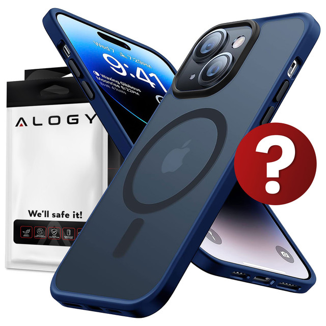 Alogy Etui ochronne do iPhone 13 Ring Case obudowa na telefon do MagSafe Granatowe