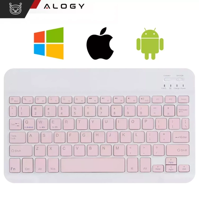 Etui z klawiaturą z miejscem na rysik do Samsung Galaxy Tab S9 FE 10.9" Alogy Keyboard Case Różowe + Szkło