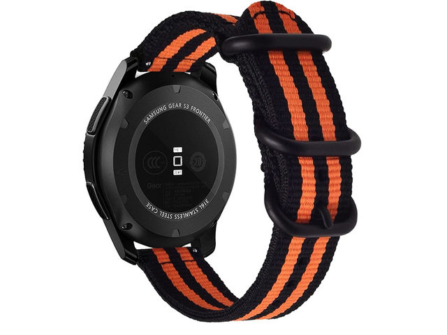 Alogy Pasek do zegarka nylon strap do Huawei Watch GT 2 Pro 22mm Pomarańczowo-czarny