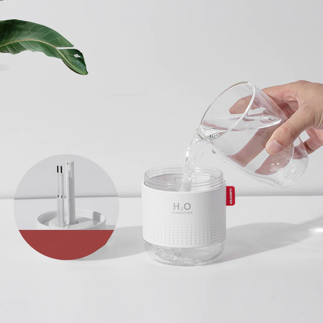 Alogy Nawilżacz powietrza mini Przenośny na biurko USB 500 ml Biały