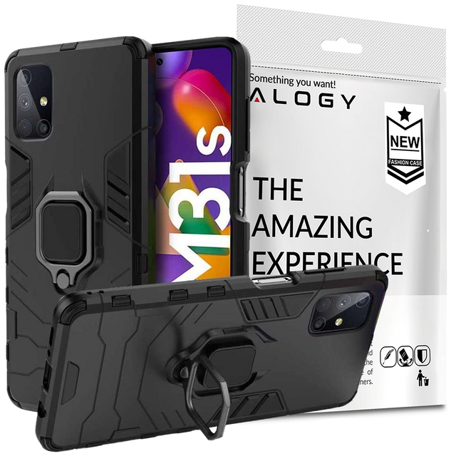 Alogy Etui na telefon Stand Ring Armor do Samsung Galaxy M31s czarne