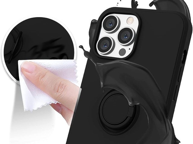 Alogy Etui silikonowe na telefon Ring Ultra Slim do Apple iPhone 13 Pro Czarne