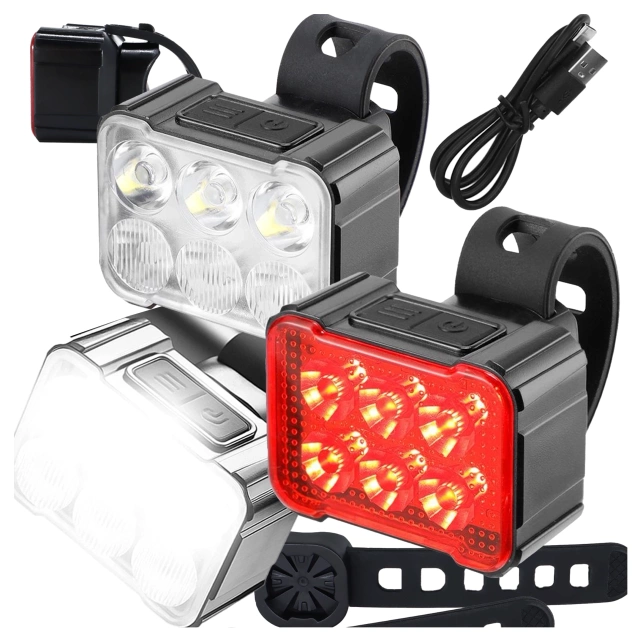 Lampka rowerowa LED Alogy SafeRide™ Lights Latarka na rower wodoodporne światło światełko na przód i tył przednia tylna 2 sztuki