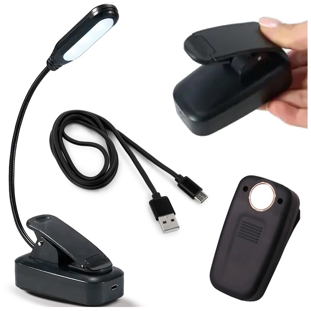 Lampka Alogy LED nocna na biurko biurkowa do czytania lampa regulowana bezprzewodowa micro USB czarna