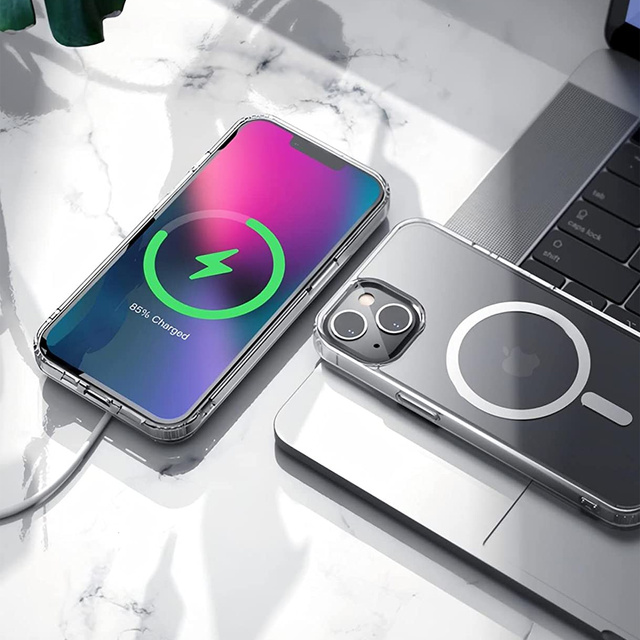 Alogy Etui do telefonu Ultra Slim Mag do ładowarek Qi do iPhone 13 Mini Przezroczyste