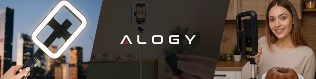 Kijek Selfie Stick Alogy GlowStick™ Pro Tripod Selfie z pilotem i lampą LED do zdjęć makijażu nagrywania filmików długi 132cm Czarny