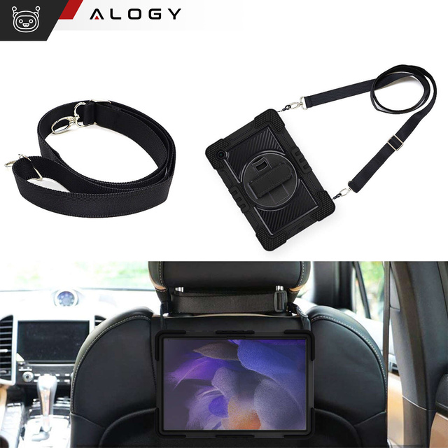 Alogy Etui do Samsung Galaxy Tab A9+ Plus 2023 11" X210/X215/X216 pancerne obudowa z paskiem Case czarne
