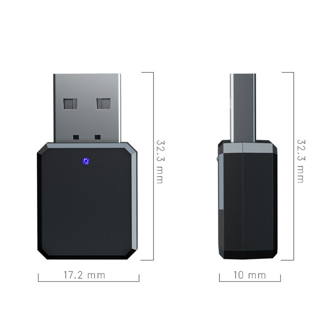 Alogy Adapter 2w1 AUX - Sygnał bezprzewodowy Dwustronny Bluetooth 5.1 USB-A  Czarny