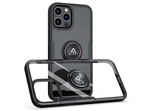 Alogy Etui do telefonu Ring Holder do Apple iPhone 12/ 12 Pro czarne