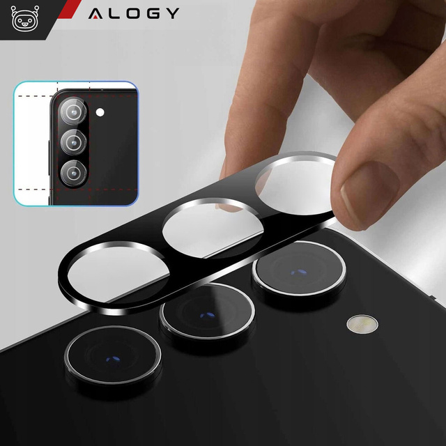 Alogy Metal Lens Metalowa osłonka do Samsung Galaxy S24+ Plus ochronna na wyspe aparat obiektyw Czarna