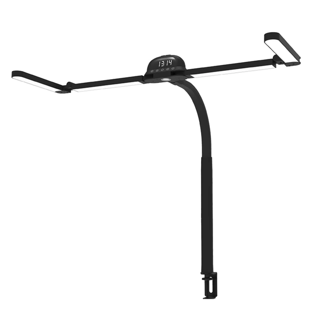 Lampa Biurkowa LED do Monitora ze Składaną Konstrukcją, Regulowaną Jasnością i Pełnym Spektrum Światła, z Mocowaniem do Blatu, Ochrona Oczu, Alogy VisionBar™ – Czarna
