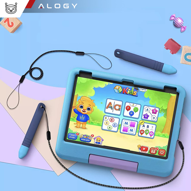 Rysik pojemnościowy długopis dotykowy do ekranów do telefonu tabletu Alogy Stylus Pen dla dzieci 10 cm Niebieski