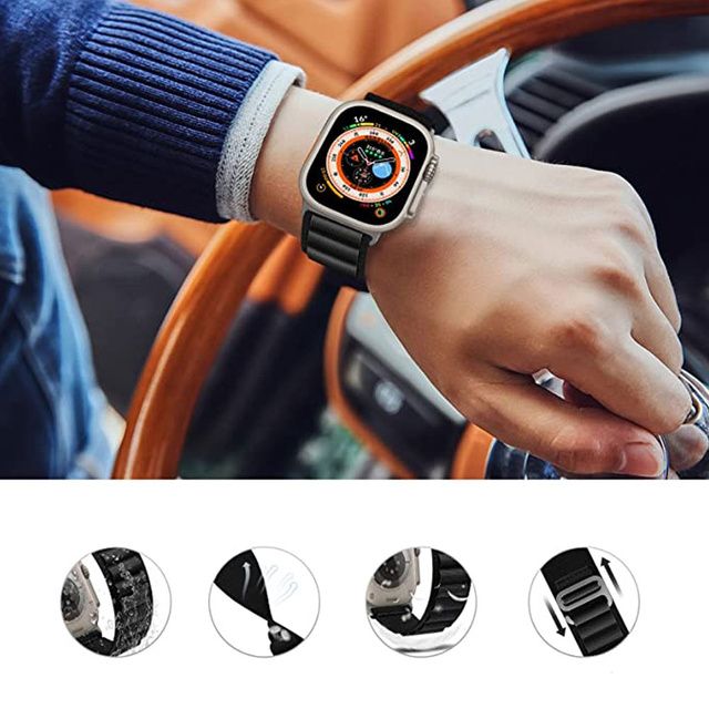 Alogy Pasek do Apple Watch 4/5/6/7/8/SE (38/40/41mm) sportowa opaska do zegarka Sport Strap Czarny