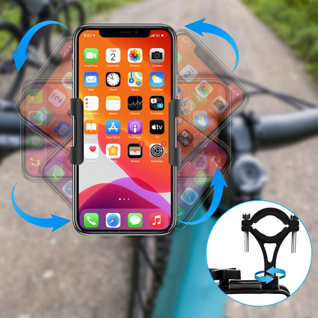 Alogy Uchwyt rowerowy Metal Bike Holder do telefonu na kierownicę do roweru motocykla hulajnogi Czarny