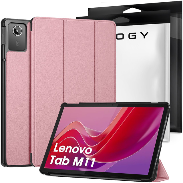 Etui do Lenovo Tab K11E / M11 10.95" TB330FU / TB330XU / TB331FC Book Case Cover z klapką obudowa futerał pokrowiec Alogy Różowe + Rysik