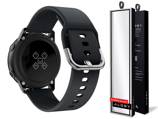 Alogy Gumowy Uniwersalny pasek sportowy soft band do smartwatcha 20mm Czarny
