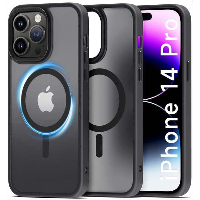 Alogy Etui ochronne do iPhone 14 Pro Ring Case obudowa na telefon do Mag Safe Czarne matowe plecki
