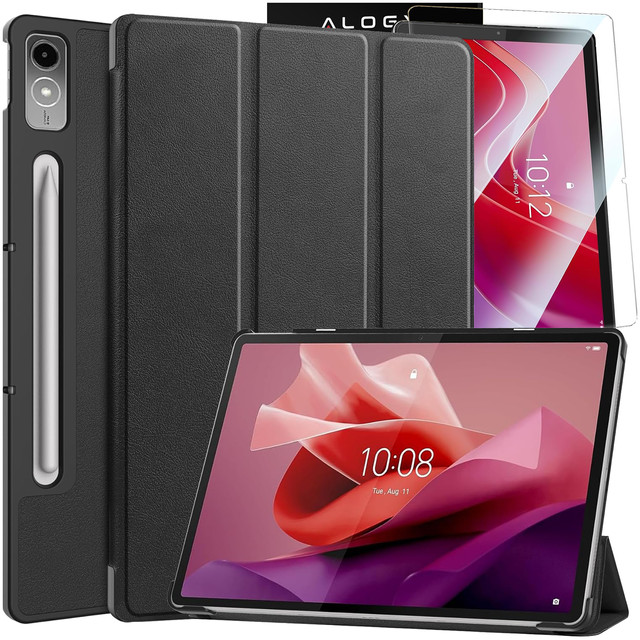 Etui ochronne do Lenovo Tab P12 12.7 TB-370 obudowa na tablet Alogy Book Cover Case Czarne + szkło