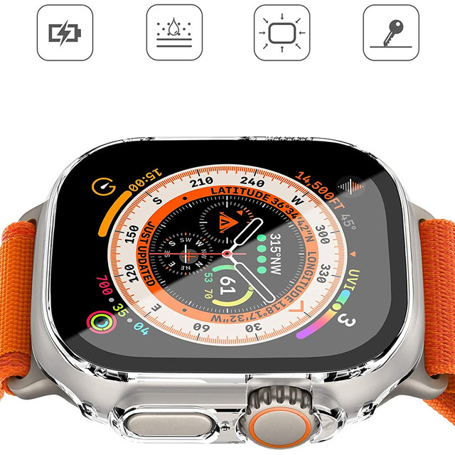 Alogy Protector Case 2w1 Obudowa ochronna z szkłem nakładka etui do Apple Watch Ultra 49mm Przezroczysta