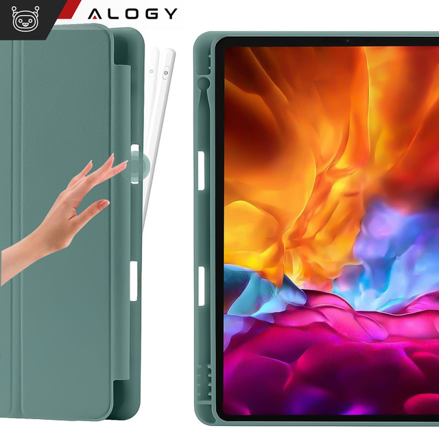 Alogy Etui na tablet Cheap Book Cover TPU + Pencil Space do Apple iPad 10.2 7/8/9Gen 2019/2020/2021 Zielone