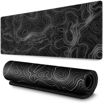 Alogy Podkładka na biurko pod myszkę mysz klawiaturę Mata ochronna antypoślizgowa gamingowa XL 80x40 cm Czarna Line Texture