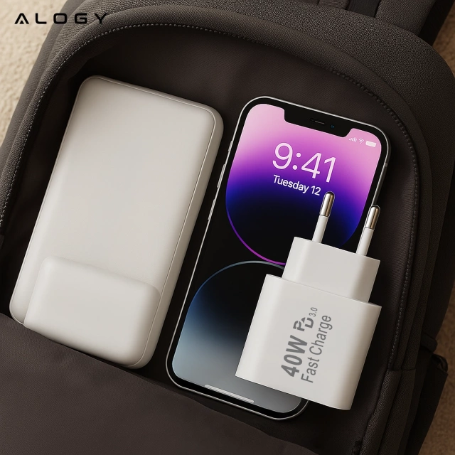 Ładowarka sieciowa 40W 2x USB 2x USB-C Alogy Super Fast Charger Szybkie ładowanie PowerDelivery PD Biała