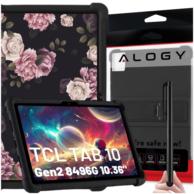 Etui do TCL TAB 10 Gen2 8496G 10.36" 10.4 obudowa na tablet silikonowe Alogy Stand Case Czarny